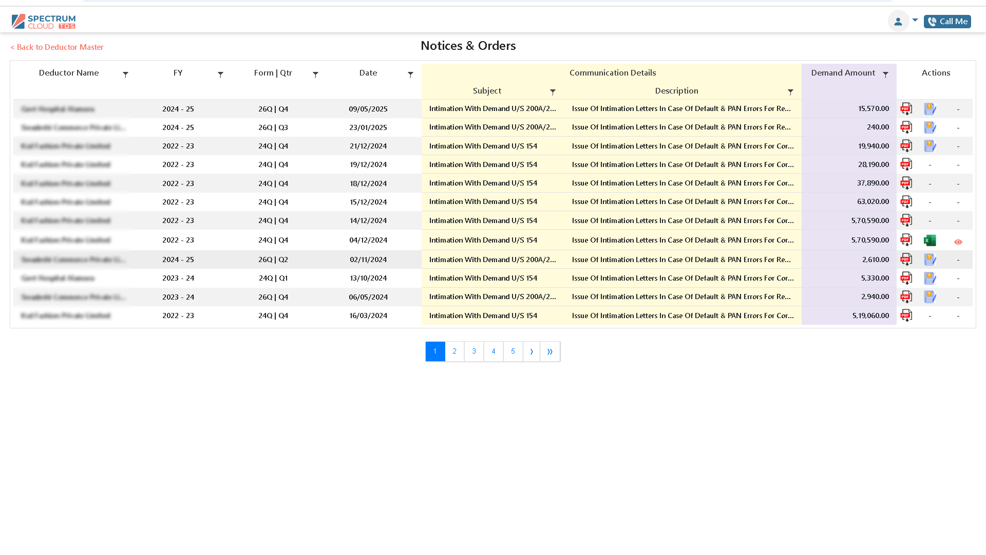 TDS software notice tracker for clients